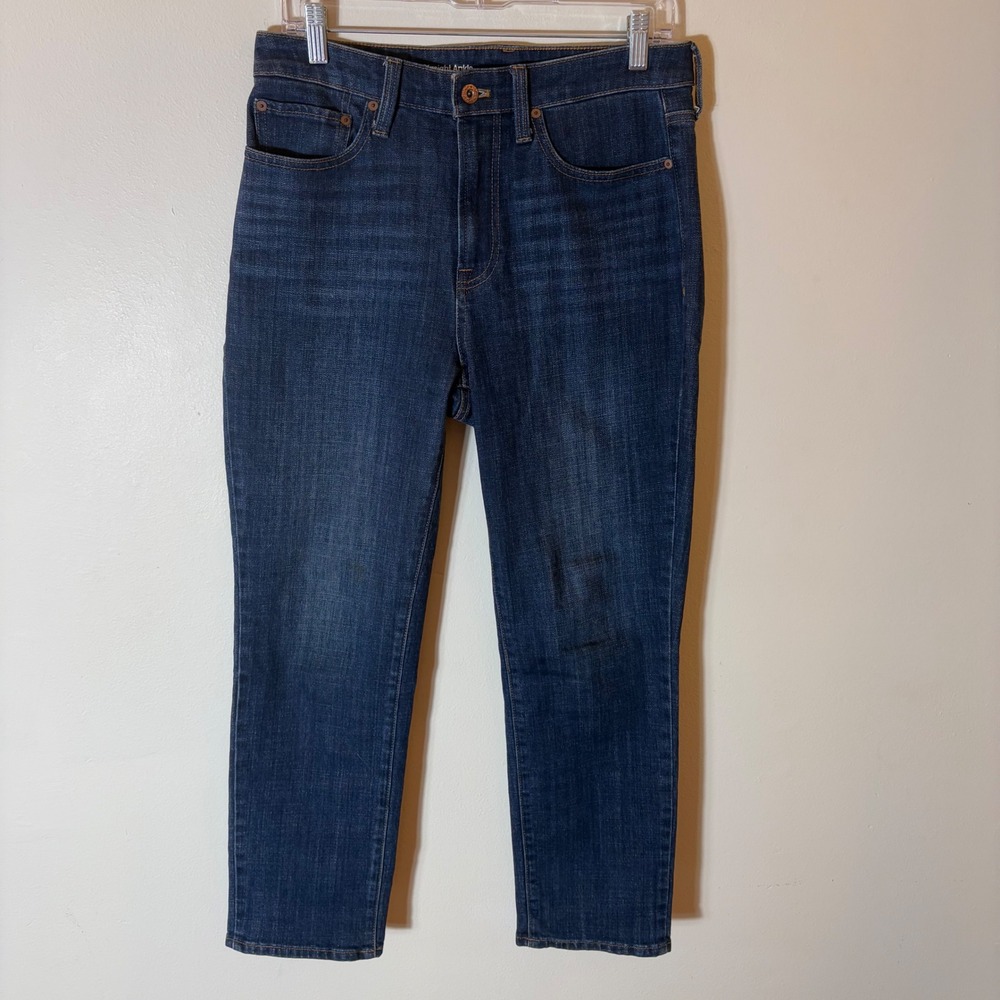 Talbots High-Waist Straight Ankle Jeans Womens 6 Dark Wash Blue